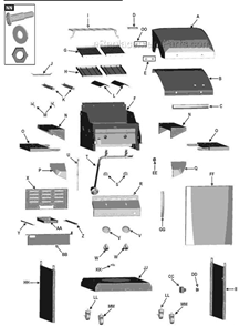 Part Location Diagram of G351-0100-W1 Char-Broil Top Lid, Outer