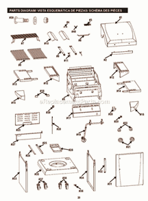 Part Location Diagram of G351-B021-W1 Char-Broil Hardware Pack