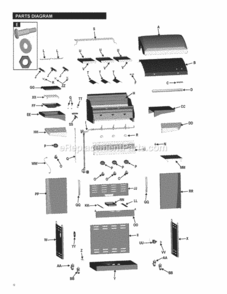 Page A Diagram and Parts List for 463270911  Char-Broil Grill