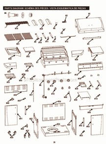 Part Location Diagram of G519-00F6-W1 Char-Broil Right Side Shelf