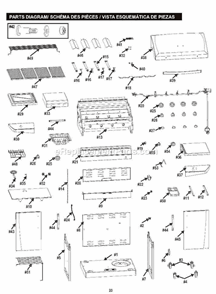 Part Location Diagram of G520-8500-W1 Char-Broil Top Lid