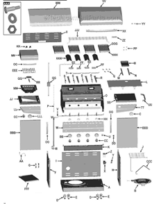 Part Location Diagram of G516-0300-W1 Char-Broil Cart Left Side Panel