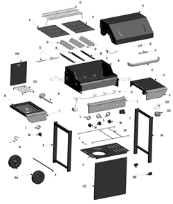 Page A Diagram and Parts List for 463350108 2008 Char-Broil Grill
