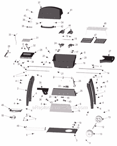 Part Location Diagram of 7000628 Char-Broil Front Panel