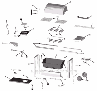 Page A Diagram and Parts List for 463360306  Char-Broil Grill