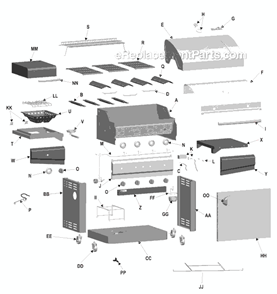 Page A Diagram and Parts List for 463420508  Char-Broil Grill