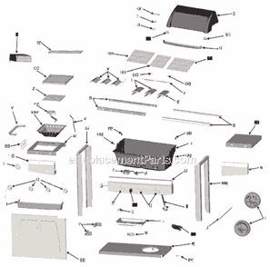 Part Location Diagram of 7000313 Char-Broil Sideburner Lid Hinge