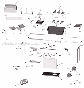 Page A Diagram and Parts List for 463460406  Char-Broil Grill