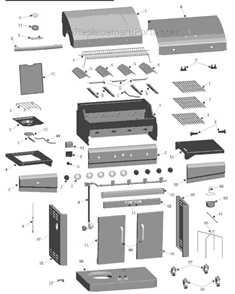 Page A Diagram and Parts List for 463460710  Char-Broil Grill