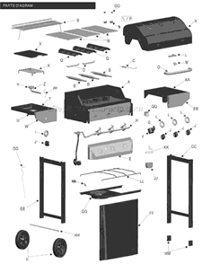 Page A Diagram and Parts List for 463470109  Char-Broil Grill