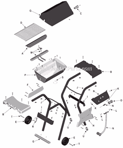 Page A Diagram and Parts List for 463550505  Char-Broil Grill