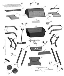 Page A Diagram and Parts List for 463612009  Char-Broil Grill