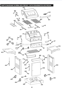 Part Location Diagram of G309-0005-W1 Char-Broil Side Shelf Bracket, Left