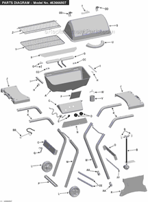Page A Diagram and Parts List for 463666507  Char-Broil Grill