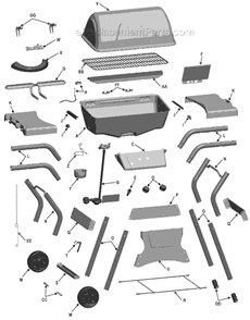 Part Location Diagram of G305-0003-W2 Char-Broil Electode/Collector Box