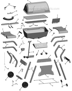 Part Location Diagram of G21103-B001-W1 Char-Broil Hardware Pack