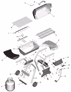 Page A Diagram and Parts List for 463713305  Char-Broil Grill
