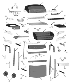 Part Location Diagram of G305-0010-W1 Char-Broil Back Brace