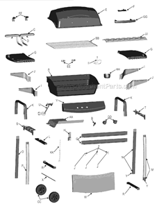 Part Location Diagram of G305-6500-W1 Char-Broil Upper Front Panel