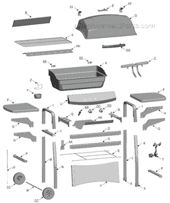 Page A Diagram and Parts List for 463721308 2008 Char-Broil Grill