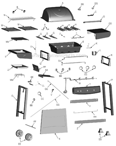Part Location Diagram of G312-0405-W1 Char-Broil Front Panel