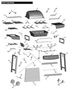 Part Location Diagram of G312-2600-W2 Char-Broil Burner
