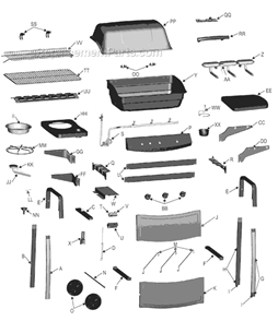 Part Location Diagram of G305-9300-W1 Char-Broil Burner