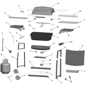 Part Location Diagram of 80010010 Char-Broil Hinge, Lower