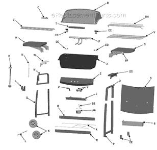 Page A Diagram and Parts List for 463731008 2008 Char-Broil Grill