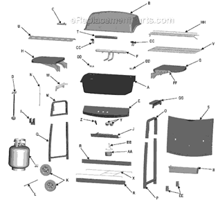 Page A Diagram and Parts List for 463731208  Char-Broil Grill