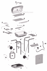 Page A Diagram and Parts List for 463731703 2002-2003 Char-Broil Grill