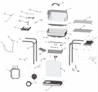 Page A Diagram and Parts List for 463731704  Char-Broil Grill