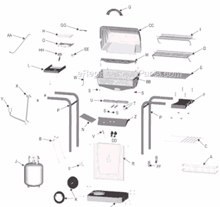 Page A Diagram and Parts List for 463735804  Char-Broil Grill