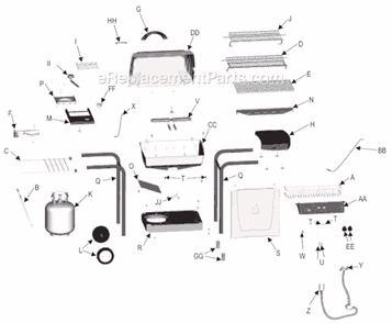 Page A Diagram and Parts List for 463740504  Char-Broil Grill