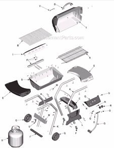 Page A Diagram and Parts List for 463750605  Char-Broil Grill