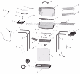Page A Diagram and Parts List for 463750905  Char-Broil Grill
