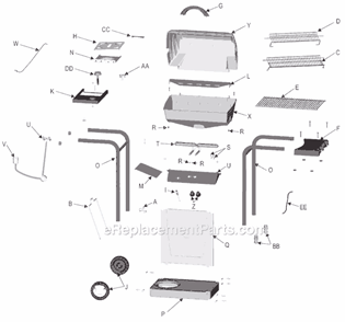 Page A Diagram and Parts List for 463750906  Char-Broil Grill