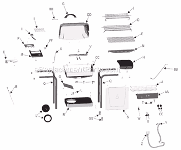 Page A Diagram and Parts List for 463751005  Char-Broil Grill