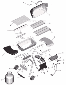 Part Location Diagram of 5950168 Char-Broil Bottom Casting