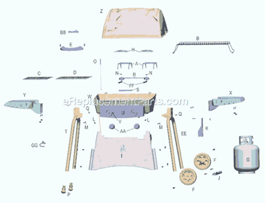 Part Location Diagram of 4580316 Char-Broil Bottom Casting