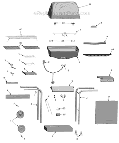 Part Location Diagram of 80008000 Char-Broil Wheel