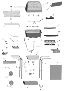 Page A Diagram and Parts List for 463821908 2008 Char-Broil Grill