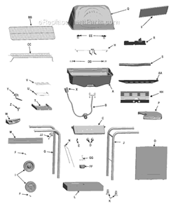 Page A Diagram and Parts List for 463821909  Char-Broil Grill