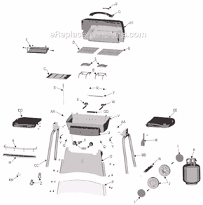 Page A Diagram and Parts List for 463823304  Char-Broil Grill