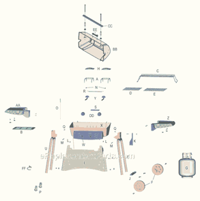 Part Location Diagram of 4254010 Char-Broil Snap Shelf X2 Big Easy 2002