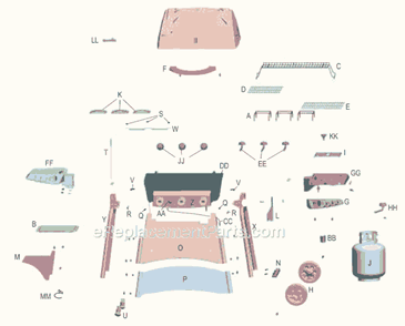 Part Location Diagram of 4580108 Char-Broil Top Casting