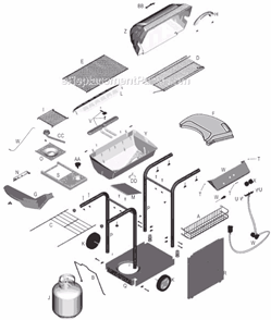 Part Location Diagram of 4154253 Char-Broil Shelf, Side, Alpine, Rt, Mf Blk, 99