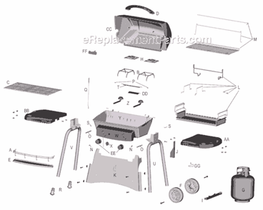 Page A Diagram and Parts List for 463832303  Char-Broil Grill
