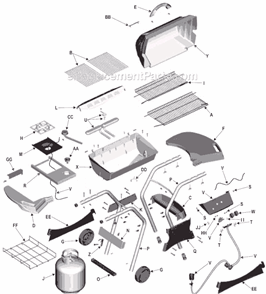Page A Diagram and Parts List for 463832503  Char-Broil Grill