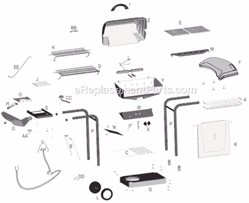 Part Location Diagram of 5950158 Char-Broil Grill Bottom